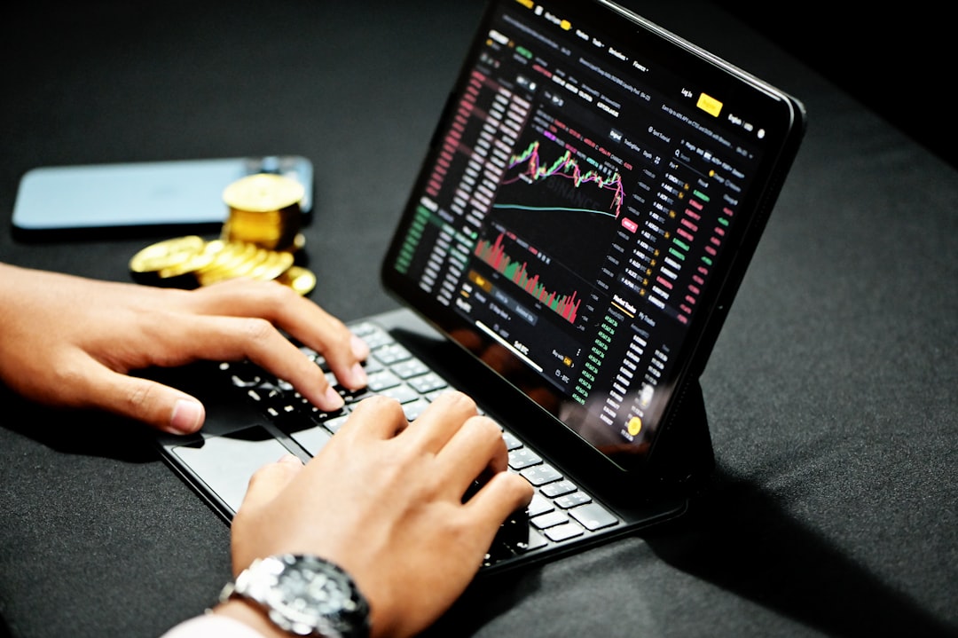 A businessman is trading on a Binance platform